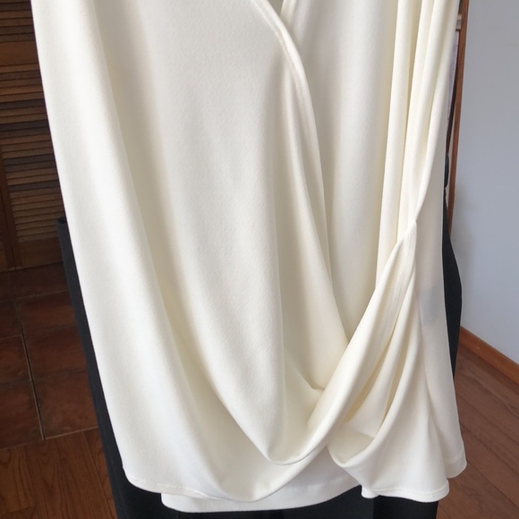 Periphery sleeveless wrap front ivory blouse - Picture 7 of 7